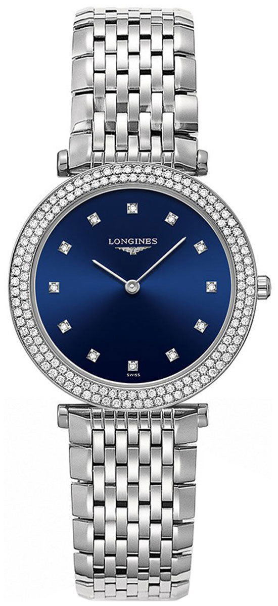 Longines La Grande Classique Stainless Steel & Diamond Womens Watch Blue Dial L45150976 wholesalehk.shop
