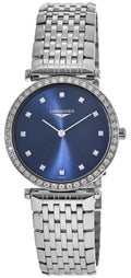 Longines La Grande Classique Stainless Steel & Diamond Womens Watch Blue Dial L45230976 wholesalehk.shop