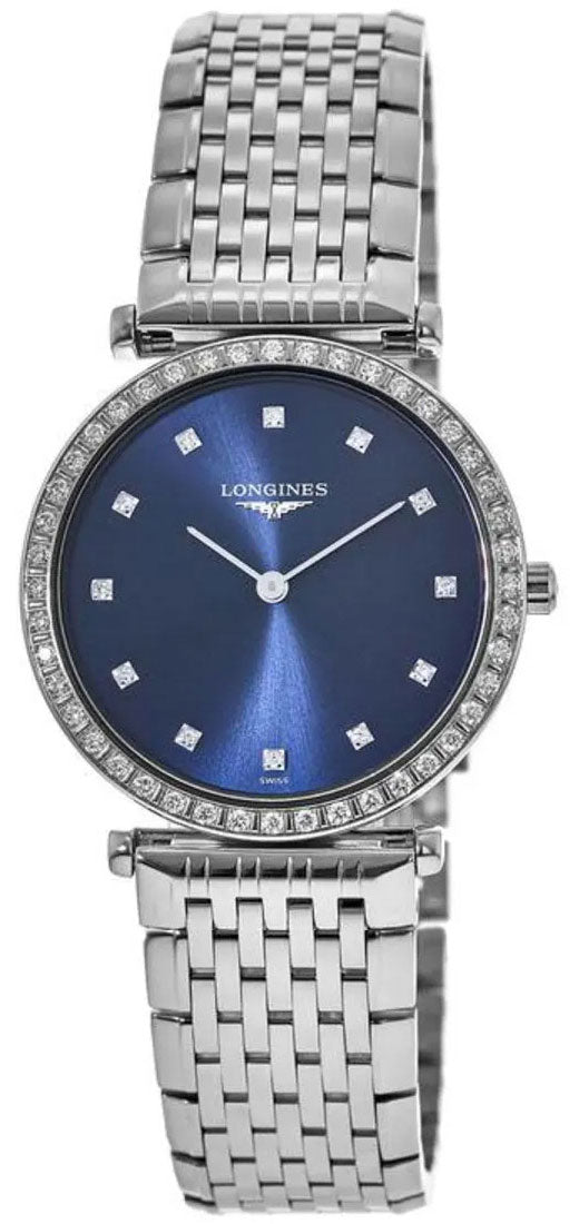 Longines La Grande Classique Stainless Steel & Diamond Womens Watch Blue Dial L45230976 wholesalehk.shop