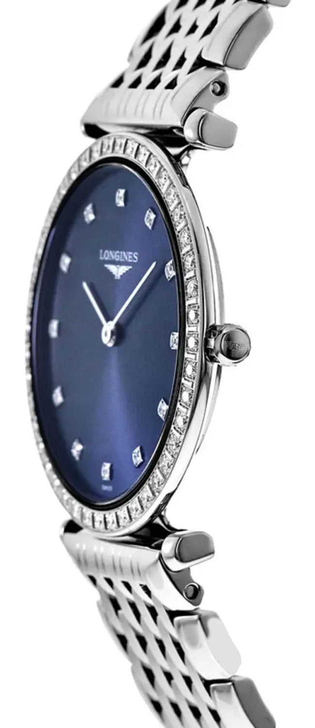 Longines La Grande Classique Stainless Steel & Diamond Womens Watch Blue Dial L45230976 wholesalehk.shop