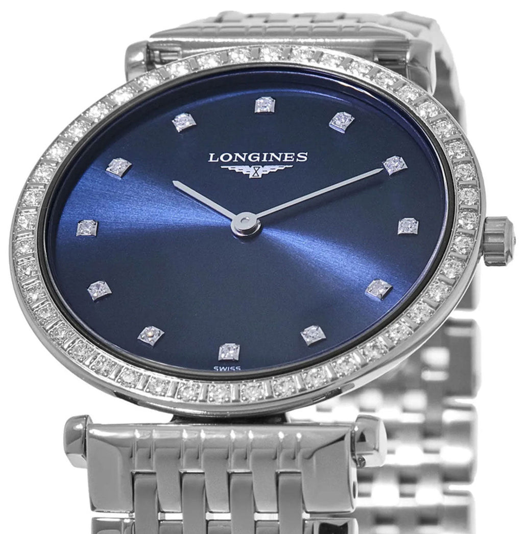 Longines La Grande Classique Stainless Steel & Diamond Womens Watch Blue Dial L45230976 wholesalehk.shop