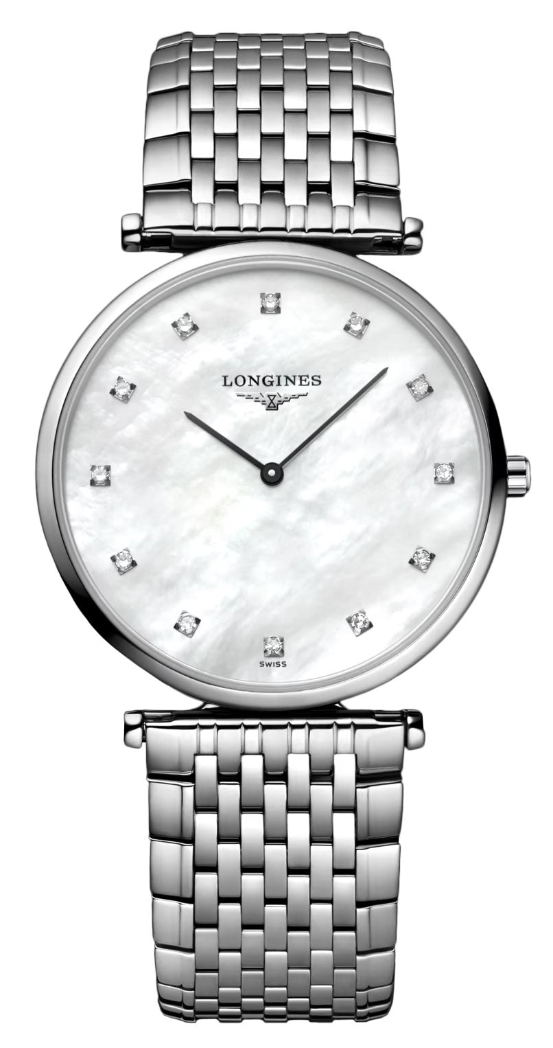 Longines La Grande Classique Stainless Steel Mother-Of-Pearl Dial Diamonds Quartz Womens Watch L4.709.4.88.6 wholesalehk.shop