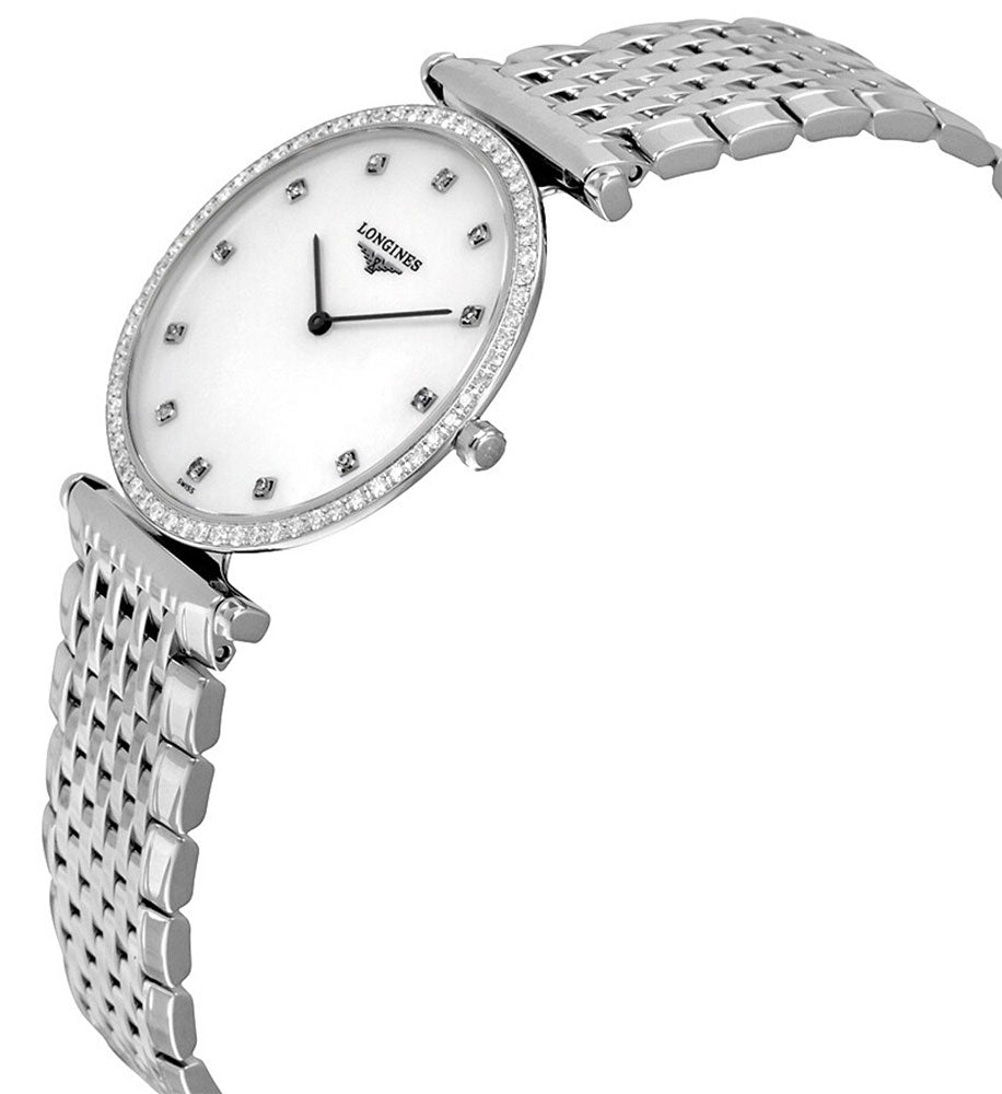 Longines La Grande Classique Stainless Steel Mother-Of-Pearl Dial Diamonds Quartz Womens Watch L4.741.0.80.6 wholesalehk.shop