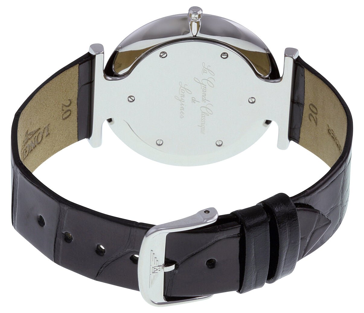 Longines La Grande Classique Stainless Steel White Dial Black Leather Strap Quartz Mens Watch L4.766.4.11.2 wholesalehk.shop