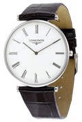 Longines La Grande Classique Stainless Steel White Dial Black Leather Strap Quartz Mens Watch L4.766.4.11.2 wholesalehk.shop