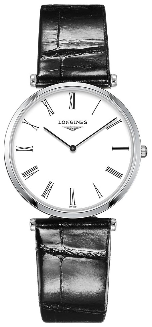 Longines La Grande Classique Stainless Steel White Dial Black Leather Strap Quartz Womens Watch L4.709.4.21.2 wholesalehk.shop