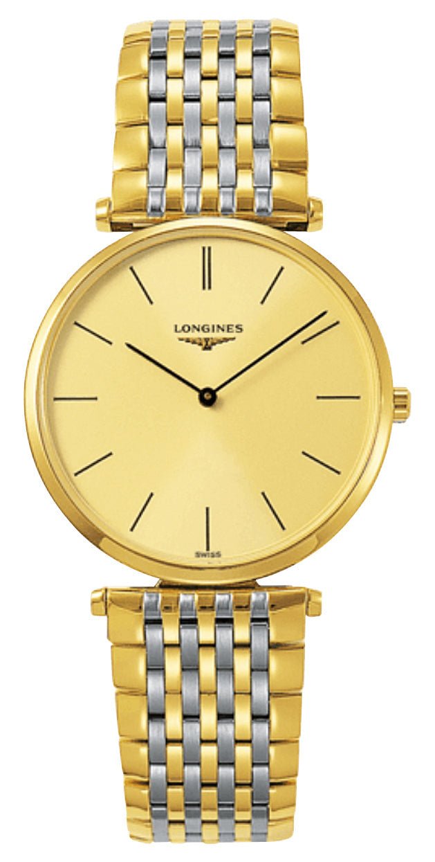 Longines La Grande Classique Yellow Gold PVD and Stainless Steel Gold-Tone Dial Quartz Unisex Watch L4.755.2.32.7 wholesalehk.shop