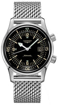 Longines Legend Diver Automatic Mesh Stainless Steel Black Dial Date Mens Watch L3.774.4.50.6 wholesalehk.shop