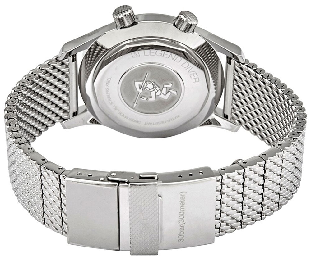 Longines Legend Diver Automatic Mesh Stainless Steel Black Dial Date Mens Watch L3.774.4.50.6 wholesalehk.shop