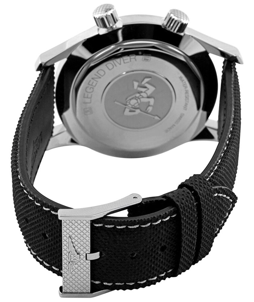 Longines Legend Diver Automatic Stainless Steel Black Dial Black Fabric Strap Date Mens Watch L3.774.4.50.0 wholesalehk.shop