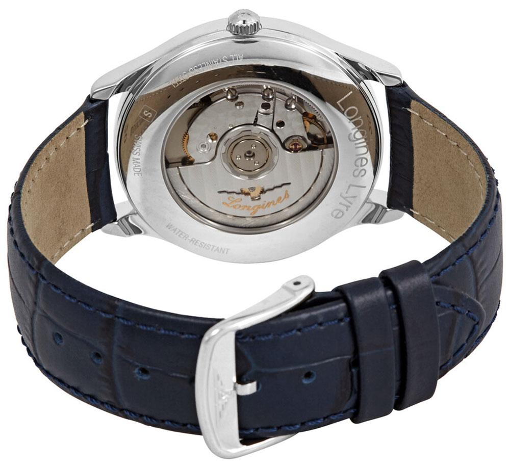 Longines Lyre Automatic Stainless Steel Blue Dial Blue Leather Strap Date Mens Watch L4.960.4.92.2 wholesalehk.shop