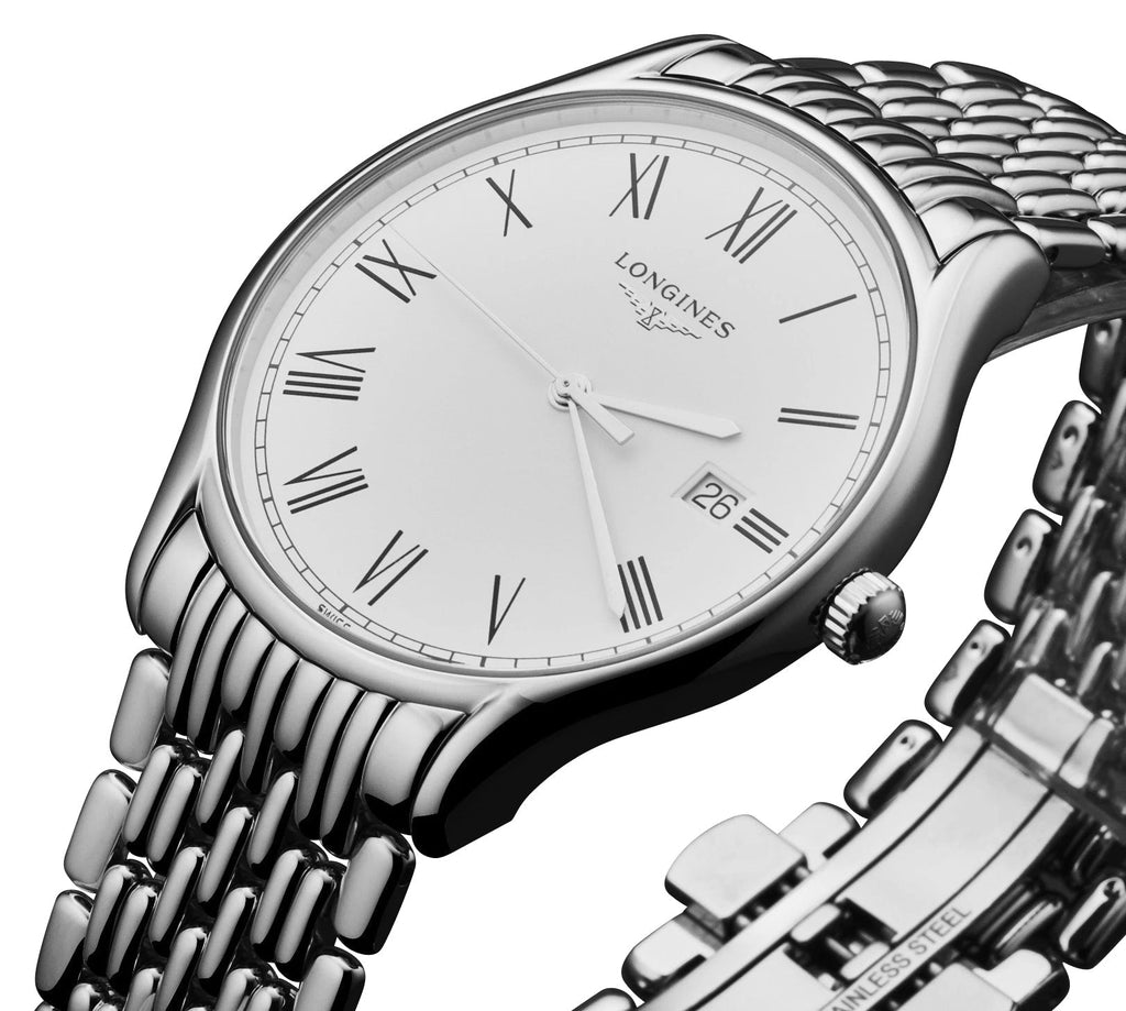 Longines Lyre Stainless Steel White Dial Date Quartz Mens Watch L4.859.4.11.6 wholesalehk.shop
