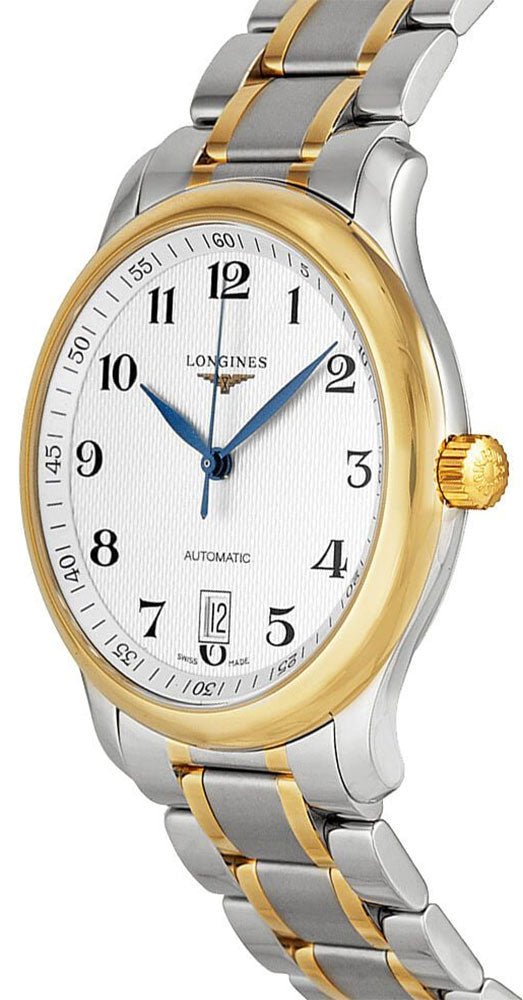 Longines Master Collection Automatic 18k Yellow Gold and Steel Silver Dial Date Mens Watch L2.628.5.78.7 wholesalehk.shop