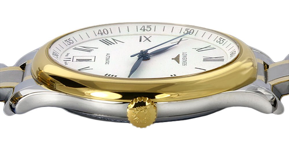 Longines Master Collection Automatic 18k Yellow Gold and Steel White Dial Date Mens Watch L2.628.5.11.7 wholesalehk.shop