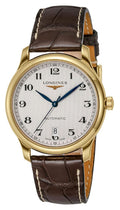 Longines Master Collection Automatic 18K Yellow Gold Brown Leather Strap Silver-Tone Dial Date Mens Watch L2.628.6.78.2 wholesalehk.shop