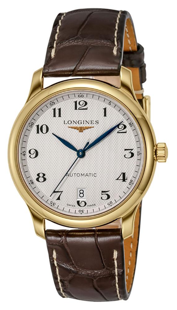 Longines Master Collection Automatic 18K Yellow Gold Brown Leather Strap Silver-Tone Dial Date Mens Watch L2.628.6.78.2 wholesalehk.shop