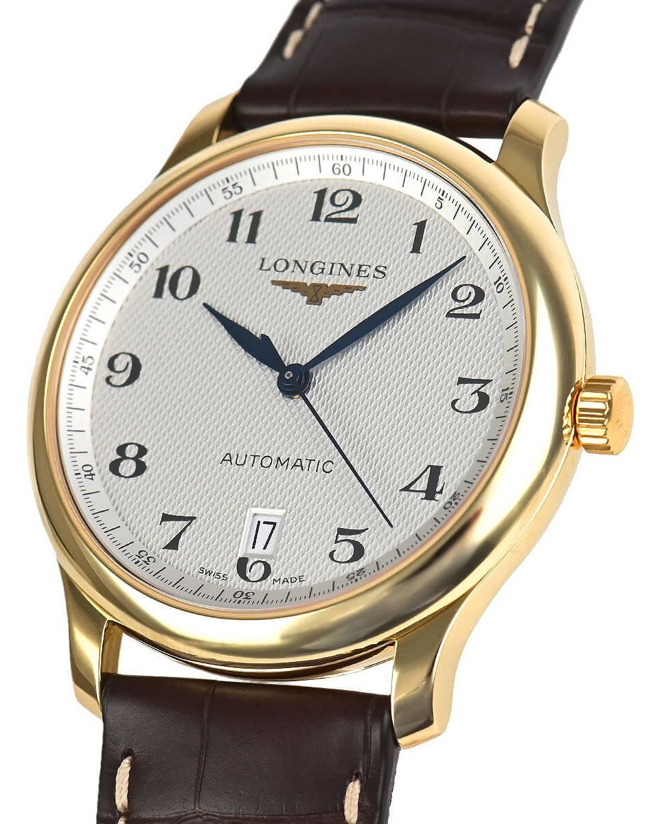 Longines Master Collection Automatic 18K Yellow Gold Brown Leather Strap Silver-Tone Dial Date Mens Watch L2.628.6.78.2 wholesalehk.shop