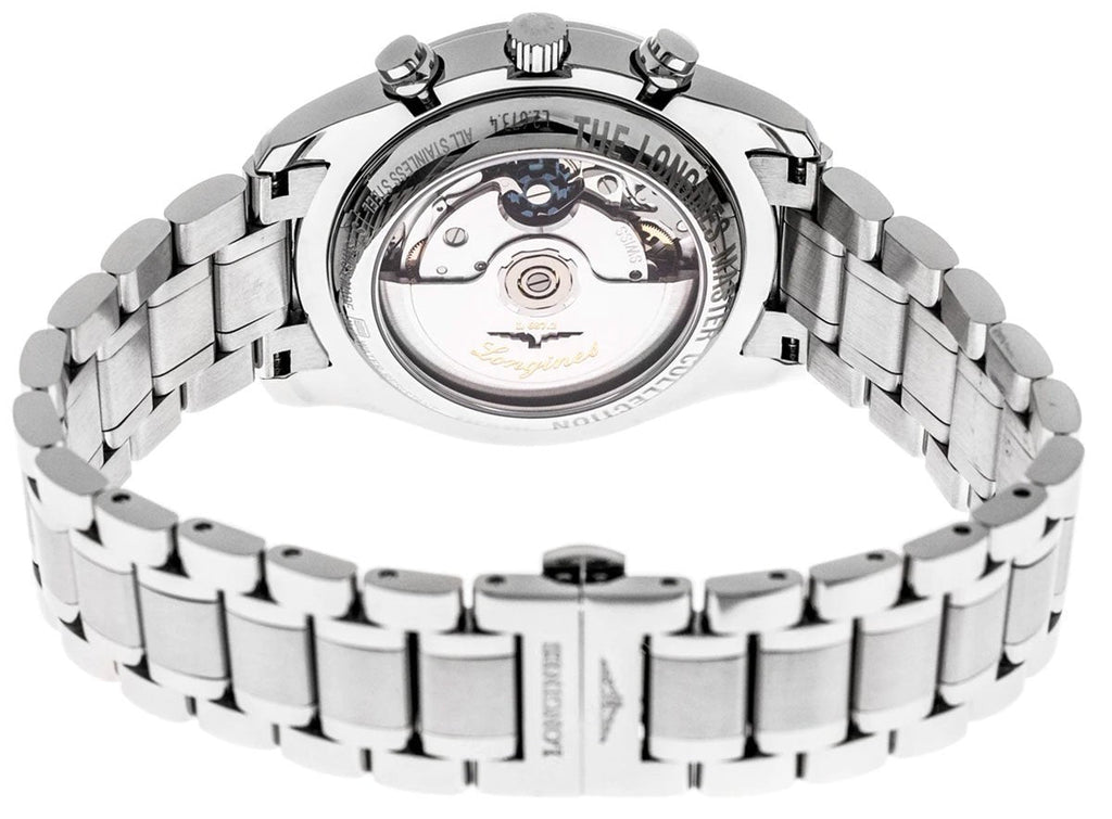 Longines Master Collection Automatic Chronograph Stainless Steel Black Dial Moonphase Day/Date Month Mens Watch L2.673.4.51.6 wholesalehk.shop