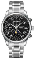 Longines Master Collection Automatic Chronograph Stainless Steel Black Dial Moonphase Day/Date Month Mens Watch L2.773.4.51.6 wholesalehk.shop