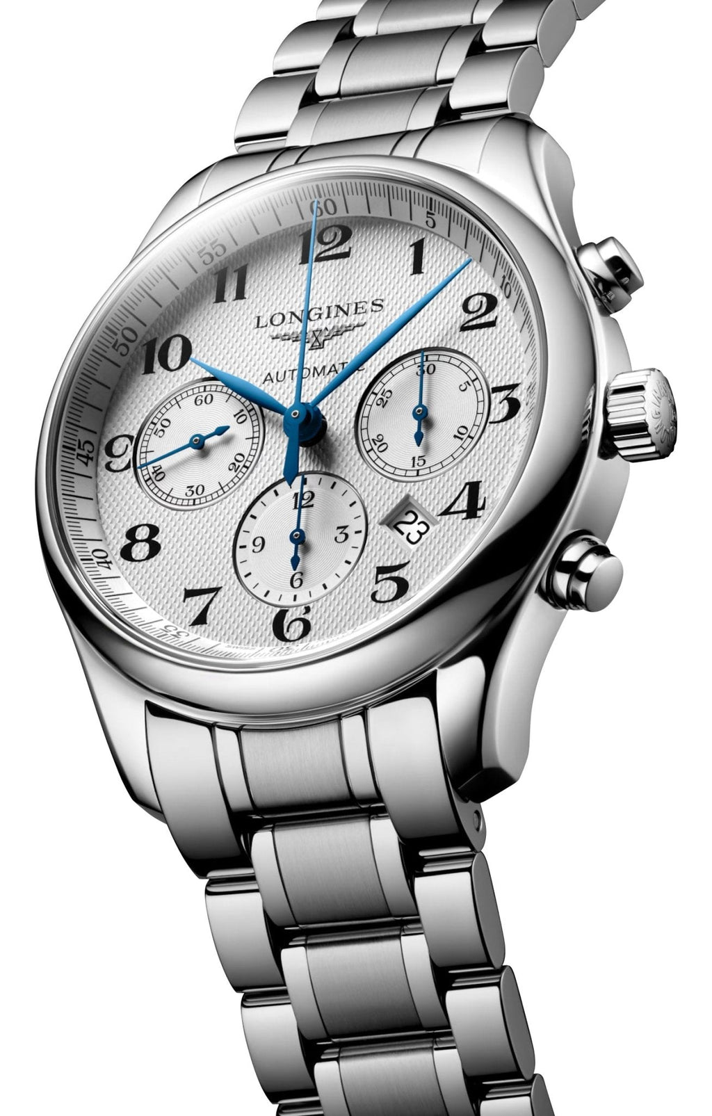 Longines Master Collection Automatic Chronograph Stainless Steel Silver-Tone Dial Date Mens Watch L2.759.4.78.6 wholesalehk.shop
