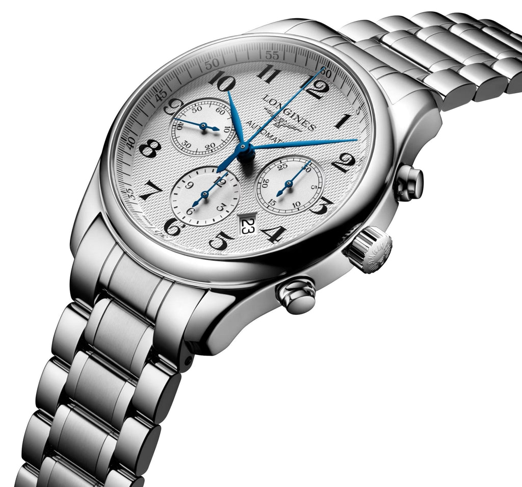 Longines Master Collection Automatic Chronograph Stainless Steel Silver-Tone Dial Date Mens Watch L2.759.4.78.6 wholesalehk.shop