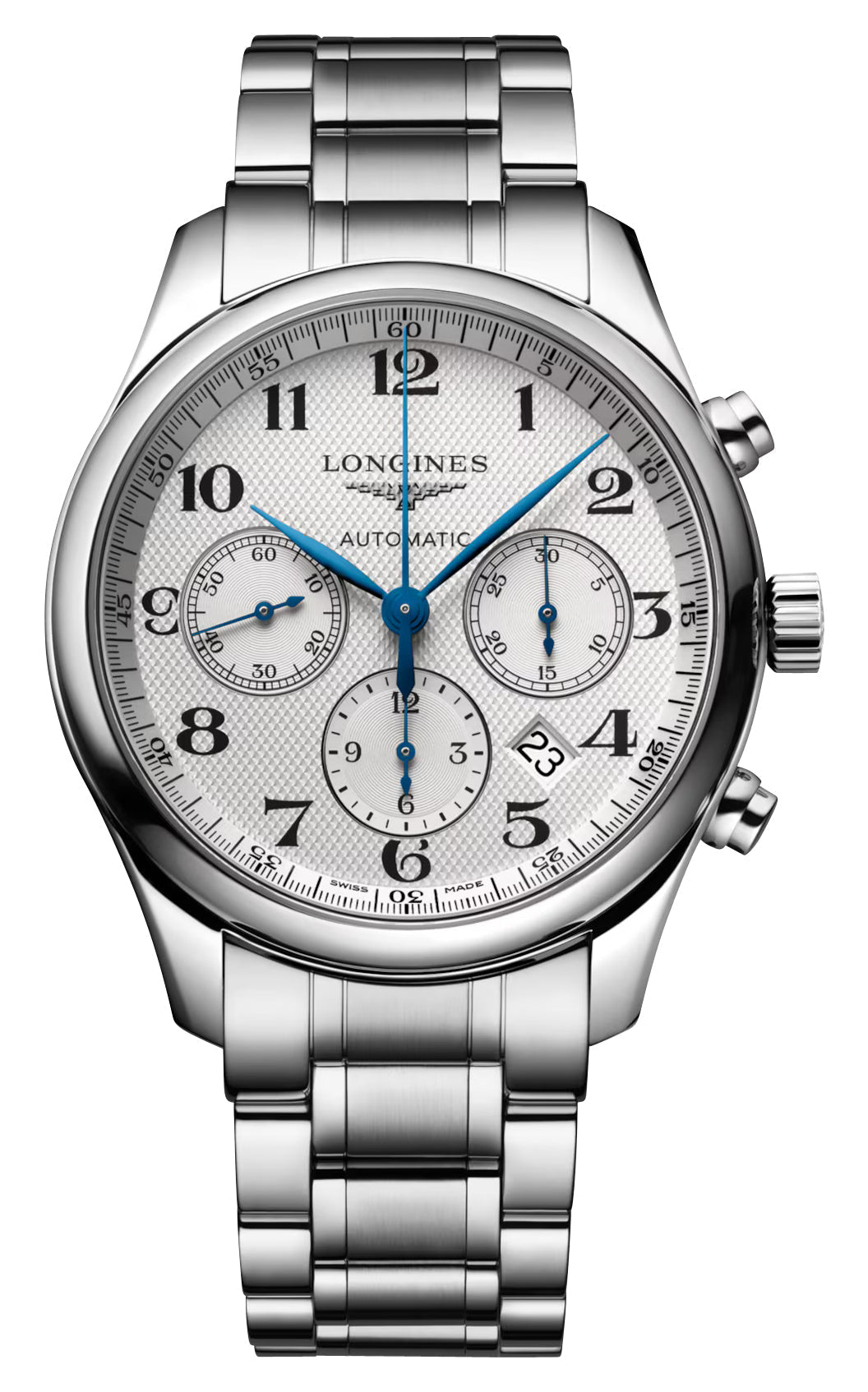 Longines Master Collection Automatic Chronograph Stainless Steel Silver-Tone Dial Date Mens Watch L2.759.4.78.6 wholesalehk.shop