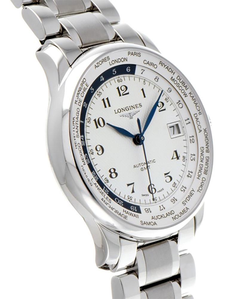 Longines Master Collection Automatic GMT Stainless Steel Silver Dial Date Mens Watch L2.631.4.70.6 wholesalehk.shop