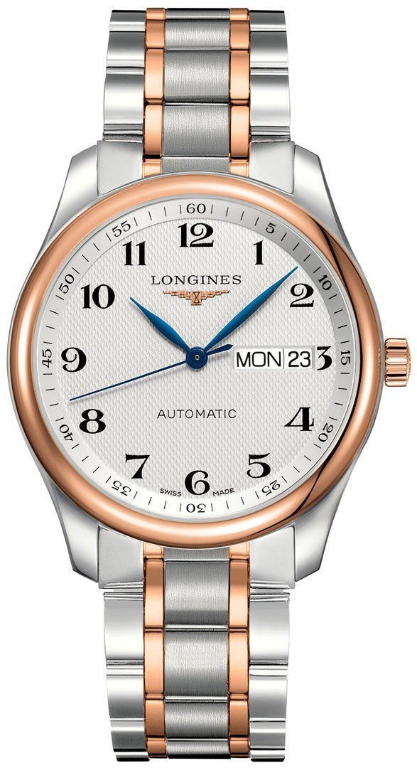 Longines Master Collection Automatic Stainless Steel and Rose Gold Silver Dial Day-Date Mens Watch L2.755.5.79.7 wholesalehk.shop