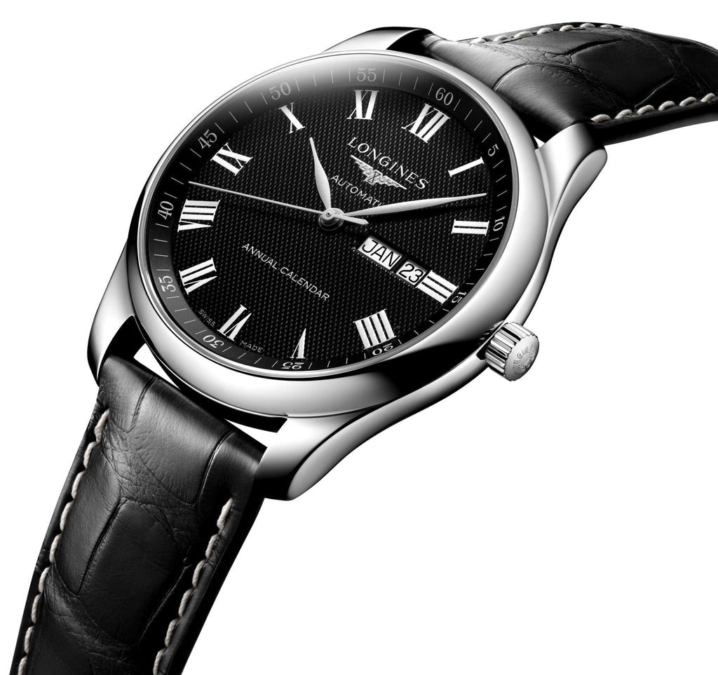 Longines Master Collection Automatic Stainless Steel Black Dial Black Leather Strap Date/Month Mens Watch L2.920.4.51.7 wholesalehk.shop