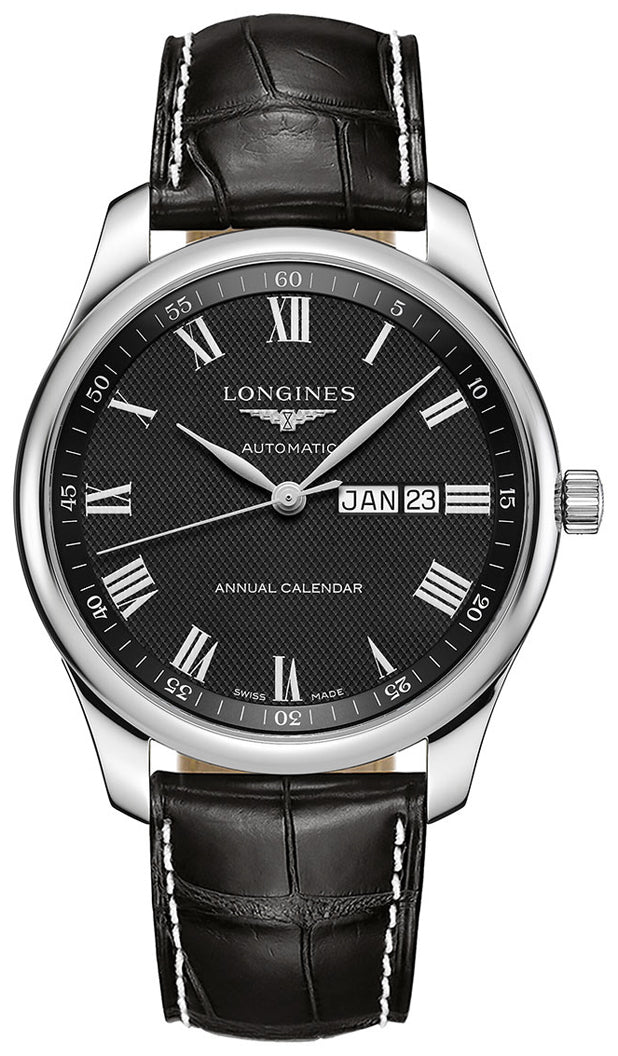 Longines Master Collection Automatic Stainless Steel Black Dial Black Leather Strap Date/Month Mens Watch L2.920.4.51.7 wholesalehk.shop