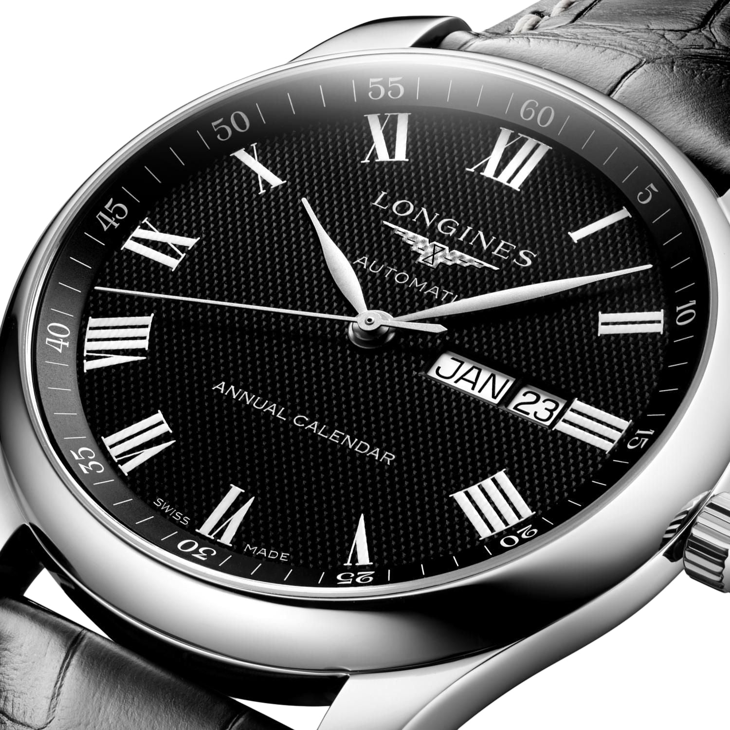 Longines Master Collection Automatic Stainless Steel Black Dial Black Leather Strap Date/Month Mens Watch L2.920.4.51.7 wholesalehk.shop