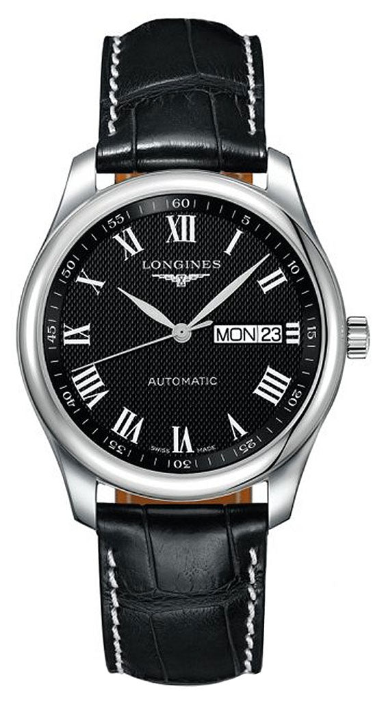 Longines Master Collection Automatic Stainless Steel Black Dial Black Leather Strap Day/Date Mens Watch L2.755.4.51.7 wholesalehk.shop
