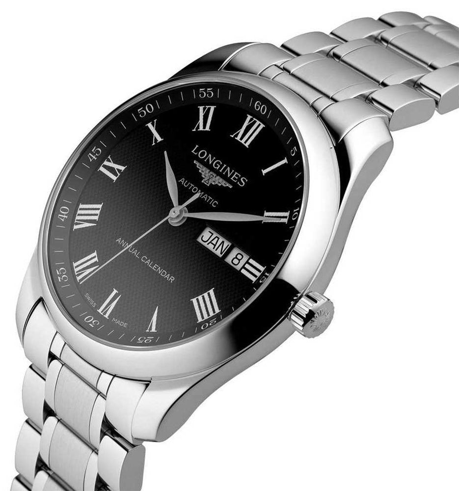 Longines Master Collection Automatic Stainless Steel Black Dial Date/Month Mens Watch L2.910.4.51.6 wholesalehk.shop