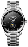 Longines Master Collection Automatic Stainless Steel Black Dial Moonphase Date Diamonds Mens Watch L2.909.4.57.6 wholesalehk.shop