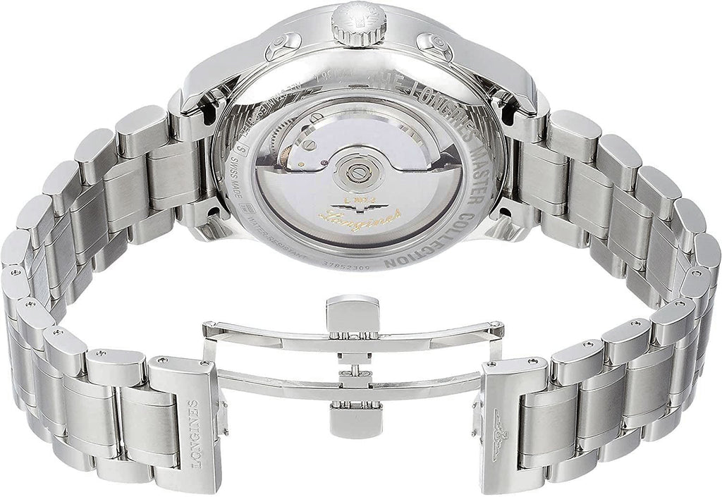 Longines Master Collection Automatic Stainless Steel Black Dial Moonphase Dual Time Zone Day/Date Retrograde Mens Watch L2.738.4.51.6 wholesalehk.shop