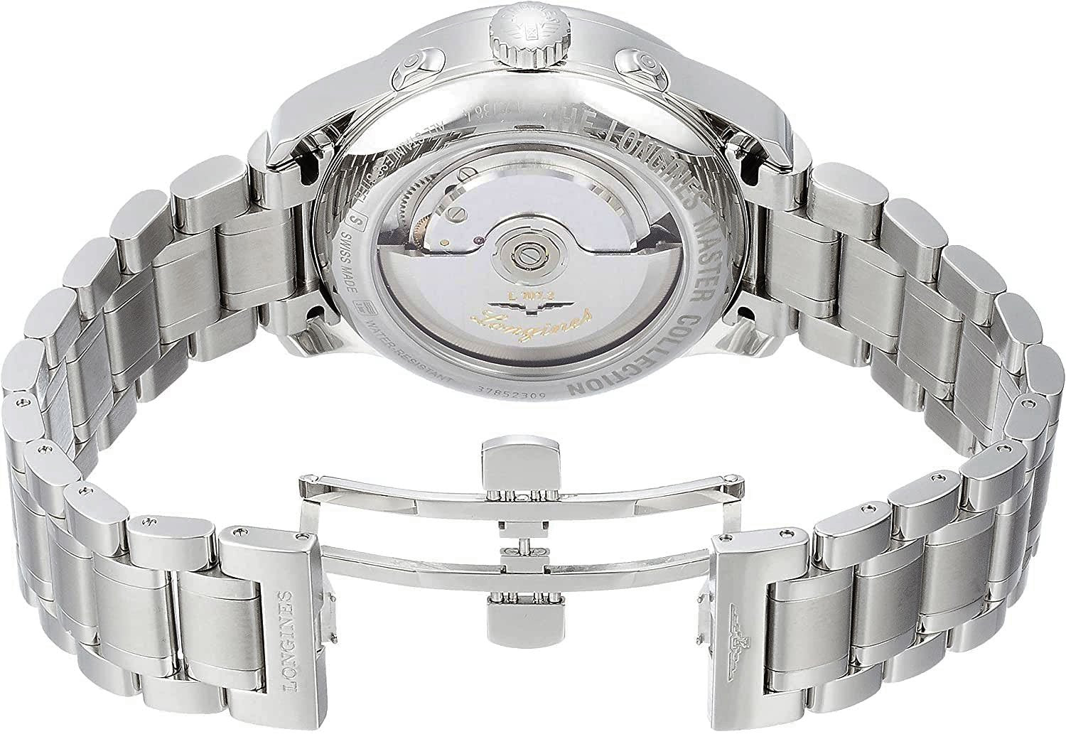 Longines Master Collection Automatic Stainless Steel Black Dial Moonphase Dual Time Zone Day/Date Retrograde Mens Watch L2.738.4.51.6 wholesalehk.shop