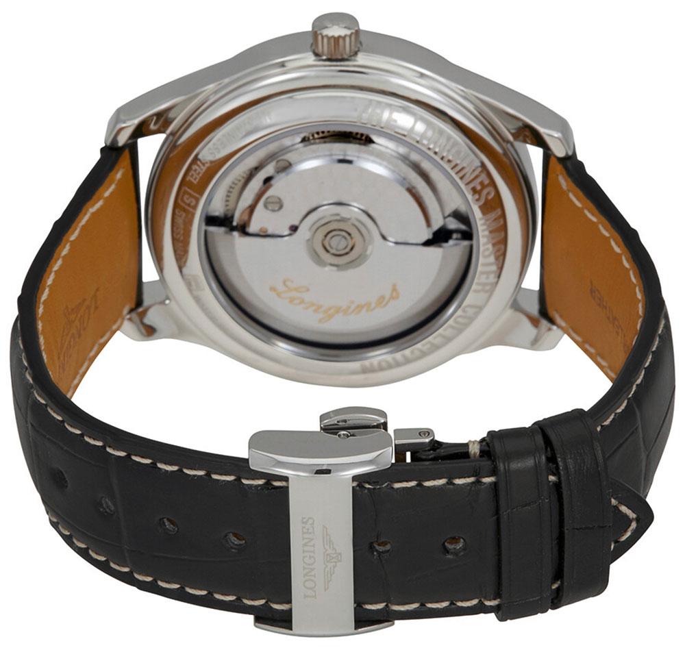 Longines Master Collection Automatic Stainless Steel Black Leather Strap Black Dial Power Reserve Indicator Date Mens Watch L2.666.4.51.7 wholesalehk.shop