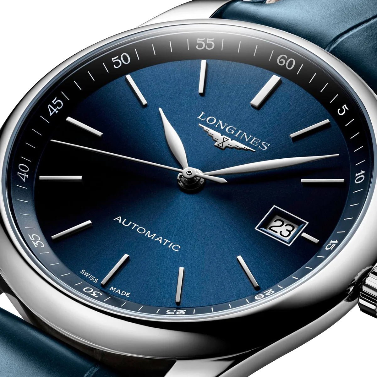 Longines Master Collection Automatic Stainless Steel Blue Dial Blue Leather Strap Date Mens Watch L2.793.4.92.0 wholesalehk.shop