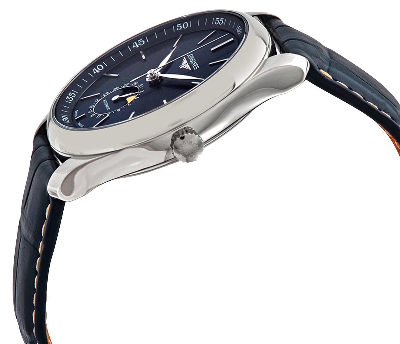 Longines Master Collection Automatic Stainless Steel Blue Dial Blue Leather Strap Moonphase Date Mens Watch L2.909.4.92.0 wholesalehk.shop