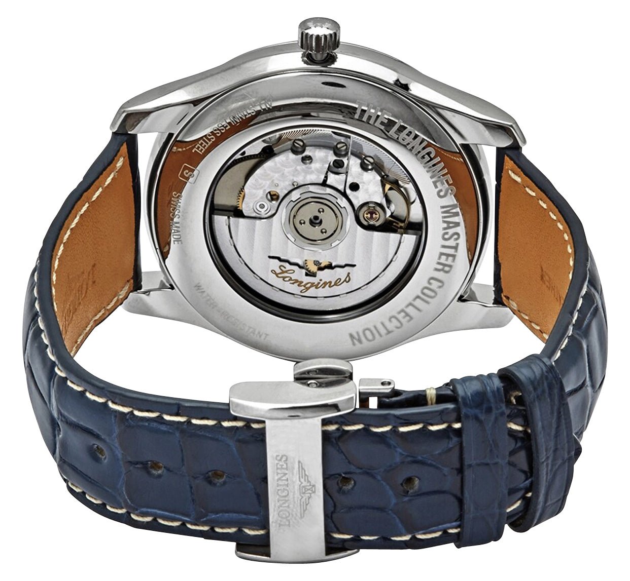 Longines Master Collection Automatic Stainless Steel Blue Dial Blue Leather Strap Moonphase Date Mens Watch L2.919.4.92.0 wholesalehk.shop