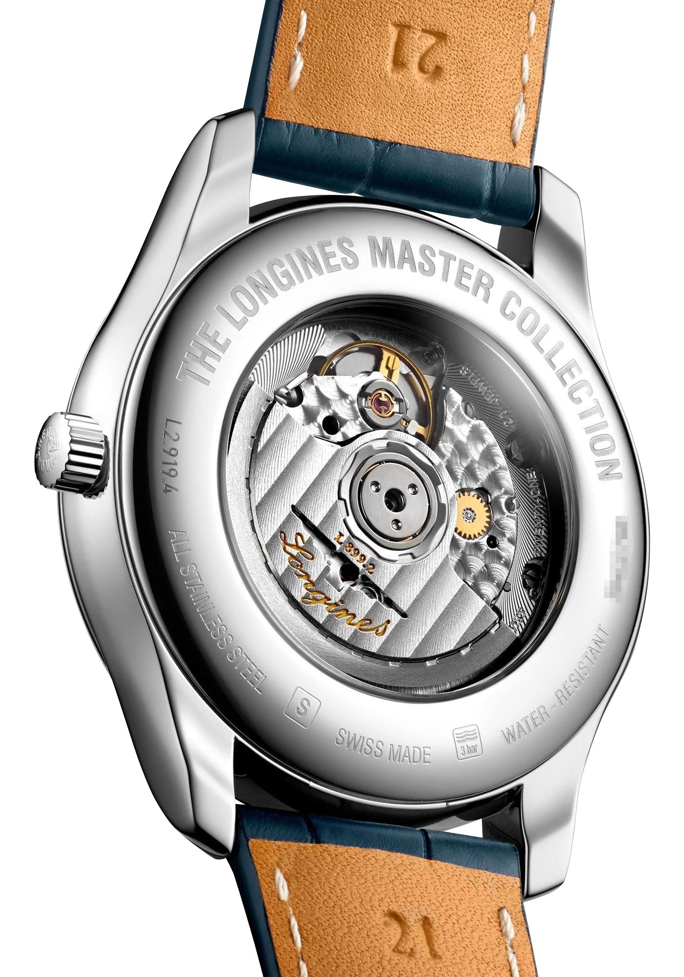 Longines Master Collection Automatic Stainless Steel Blue Dial Blue Leather Strap Moonphase Date Mens Watch L2.919.4.92.0 wholesalehk.shop