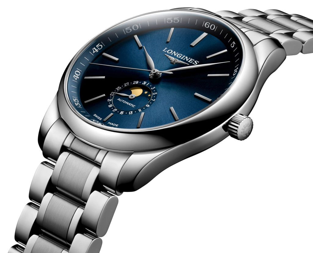 Longines Master Collection Automatic Stainless Steel Blue Dial Moonphase Date Mens Watch L2.919.4.92.6 wholesalehk.shop