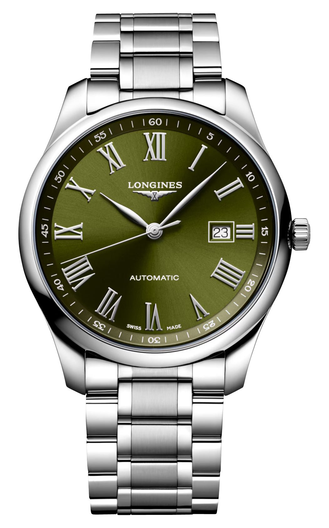 Longines Master Collection Automatic Stainless Steel Green Dial Date Mens Watch L2.893.4.09.6 wholesalehk.shop