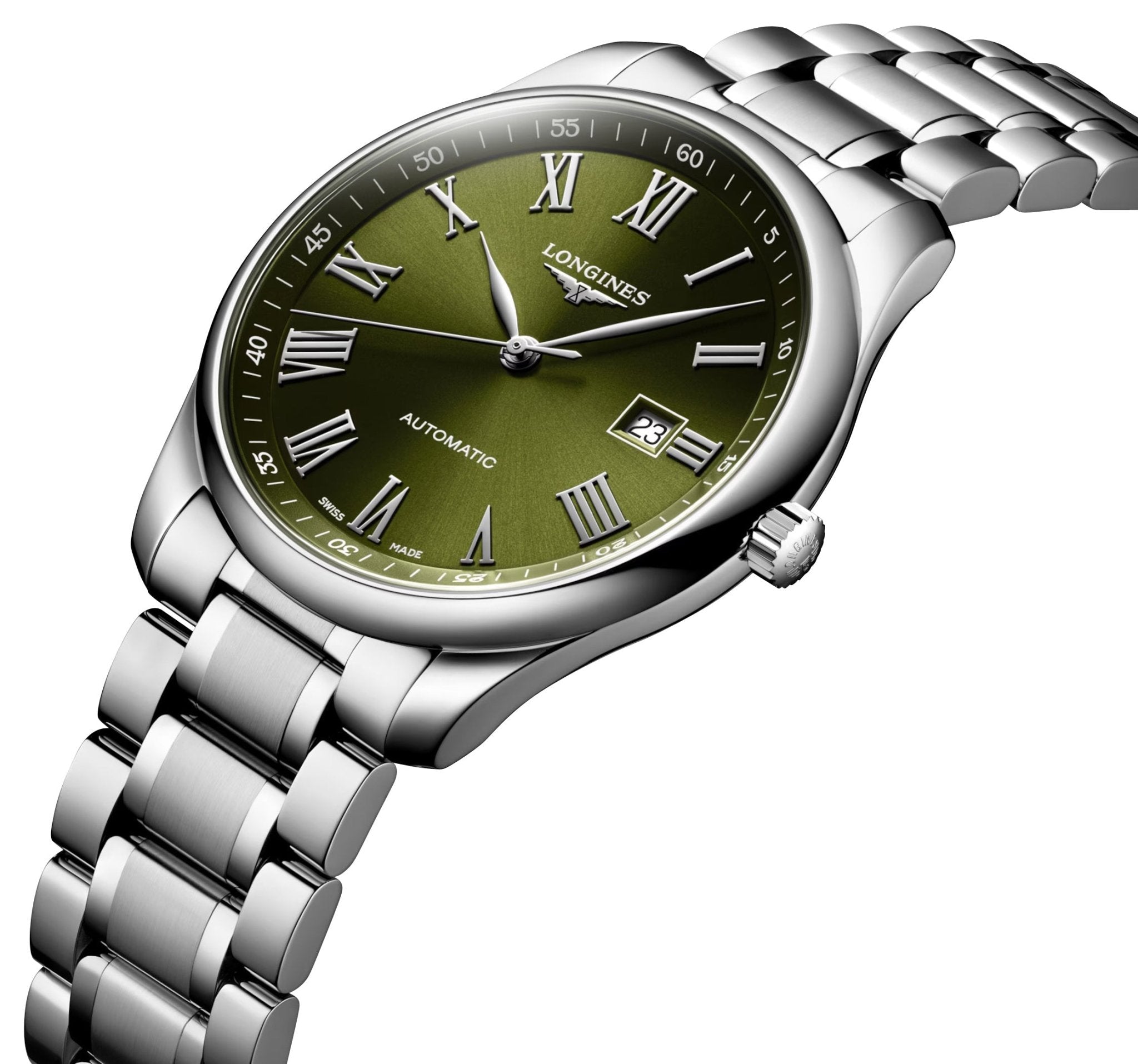 Longines Master Collection Automatic Stainless Steel Green Dial Date Mens Watch L2.893.4.09.6 wholesalehk.shop