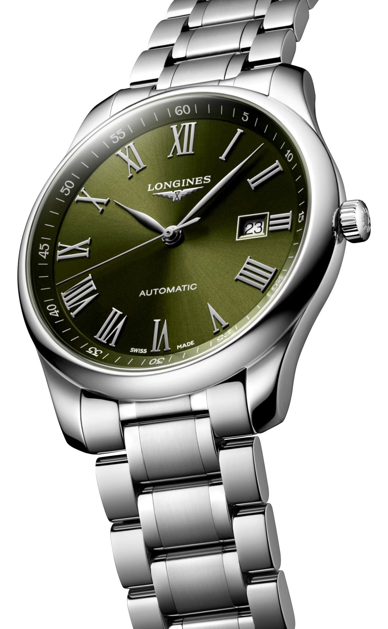 Longines Master Collection Automatic Stainless Steel Green Dial Date Mens Watch L2.893.4.09.6 wholesalehk.shop