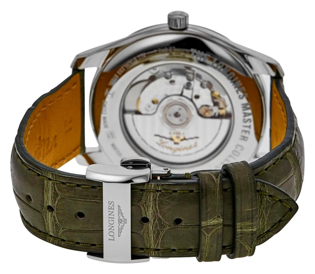 Longines Master Collection Automatic Stainless Steel Green Dial Green Leather Strap Date Mens Watch L2.893.4.09.2 wholesalehk.shop