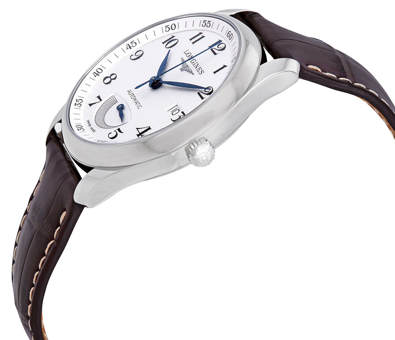 Longines Master Collection Automatic Stainless Steel Silver Dial Brown Leather Strap Date Power Reserve Mens Watch L2.908.4.78.3 wholesalehk.shop