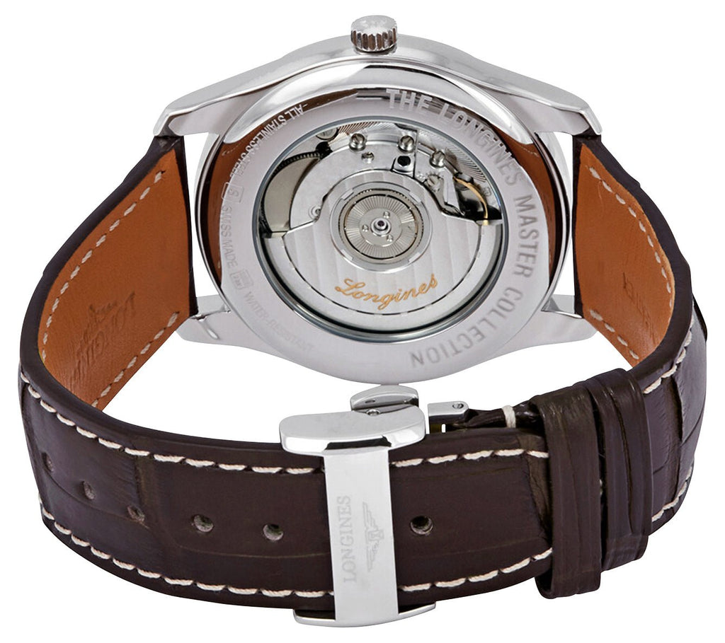 Longines Master Collection Automatic Stainless Steel Silver Dial Brown Leather Strap Date Power Reserve Mens Watch L2.908.4.78.3 wholesalehk.shop