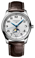 Longines Master Collection Automatic Stainless Steel Silver-Tone Dial Brown Leather Strap Moonphase Date Mens Watch L2.909.4.78.3 wholesalehk.shop