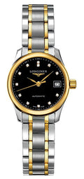 Longines Master Collection Automatic Two-Tone Stainless Steel Black Dial Diamonds Date Womens Watch L2.128.5.57.7 wholesalehk.shop